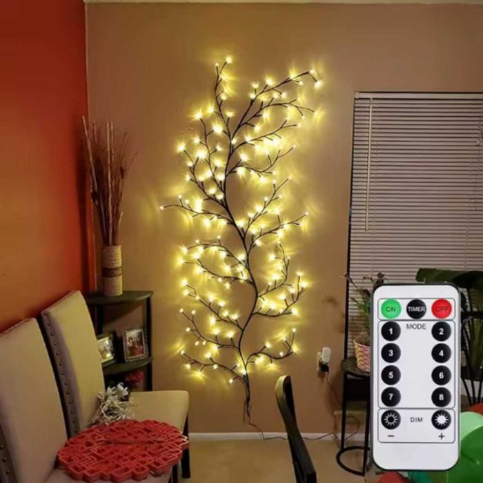 Стенна LED декорация с дистанционно-Дърво