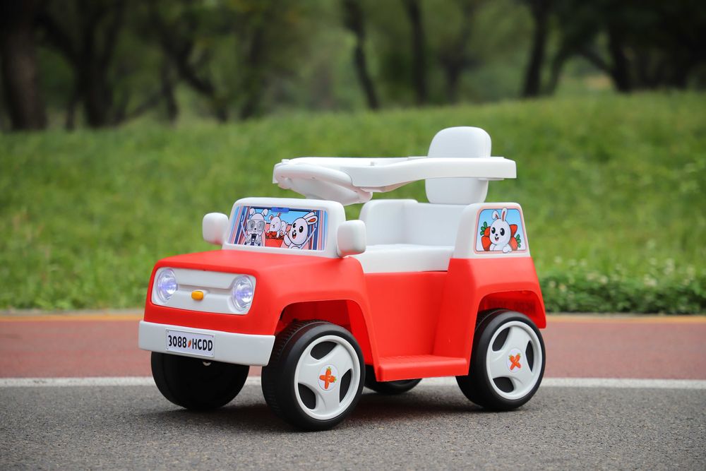 Masinuta 4 in 1 Kinderauto BJHC3088B 2x 30W 6V, RC si remorca #RED