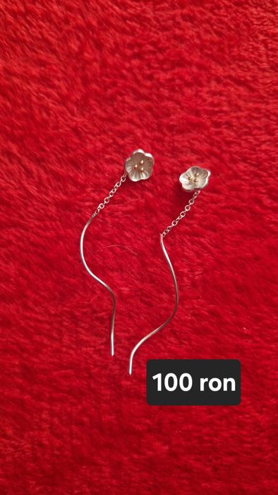 Cercei de argint 925 și cercei de argint suflati cu aur