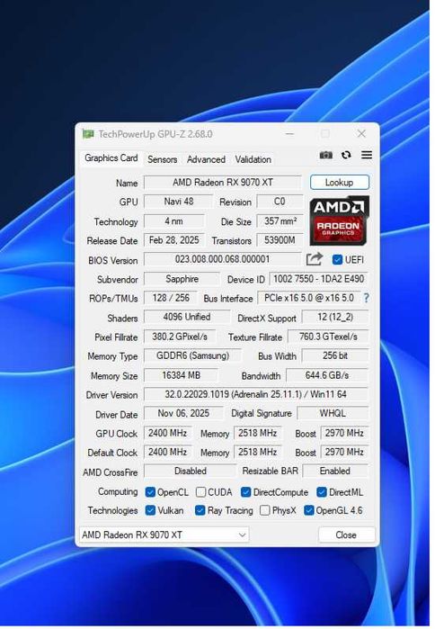 Placa video RX 9070 XT - Garanție 3 ani