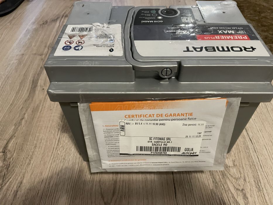 Baterie Rombat nouă, cu garanție. 12V, 65Ah.