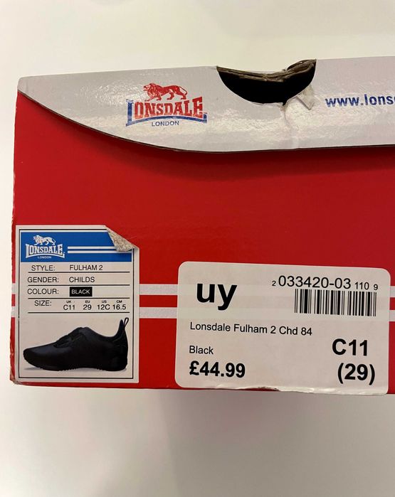 Детски маратонки Lonsdale Fulham 2 №29, стелка 18.5 cm - НОВИ