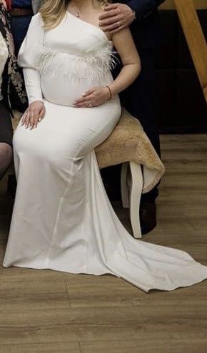 Rochie Alba cununie civila gravida