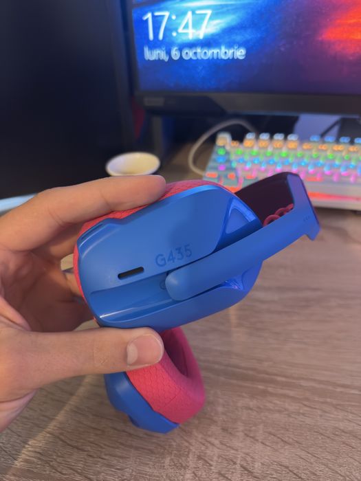 Căști wireless Logitech G435 Lightspeed Gaming-  Blue/Raspberry