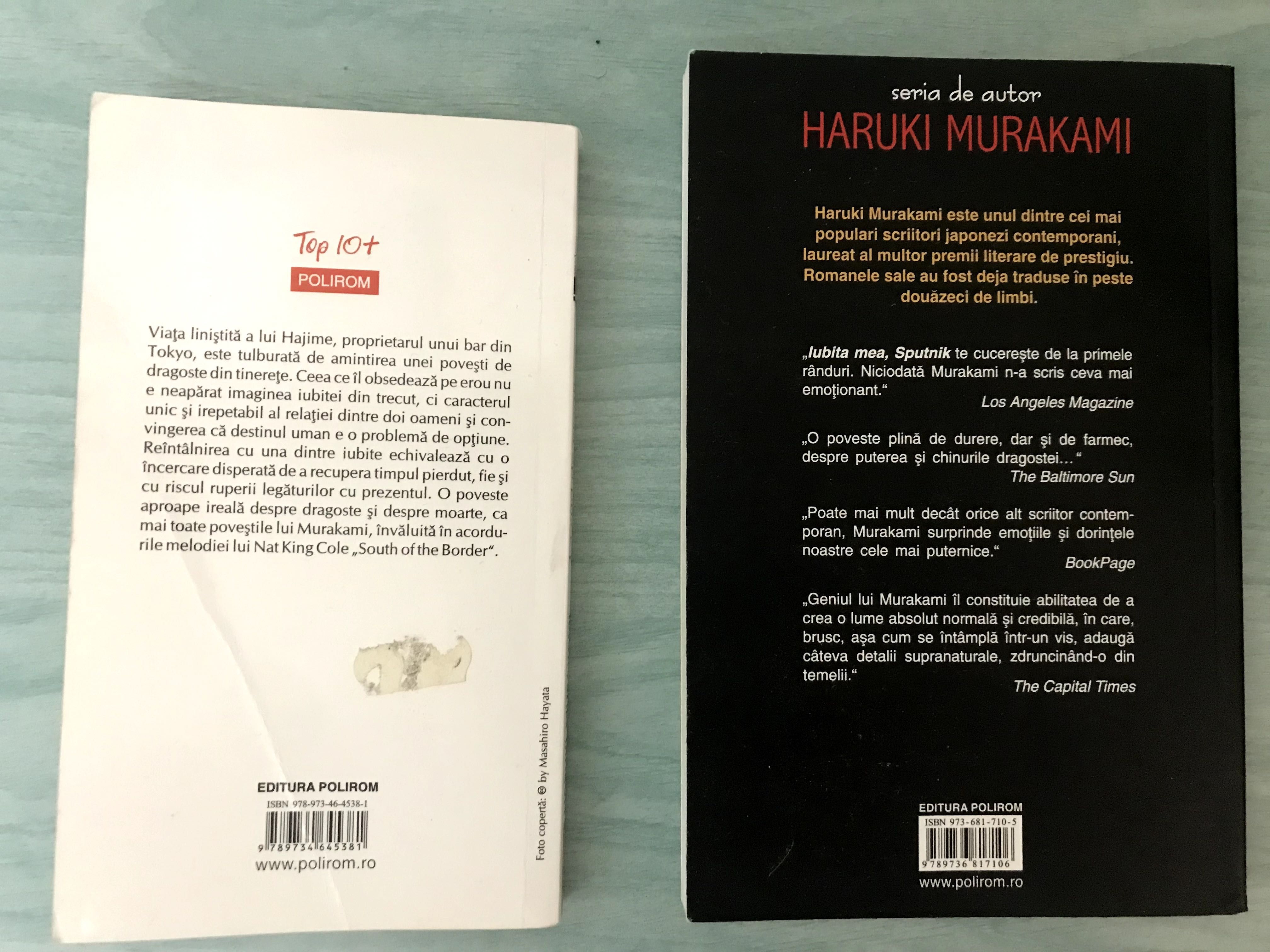 Cărți Haruki Murakami: "La sud de graniță..." și "Iubita mea, Sputnik"