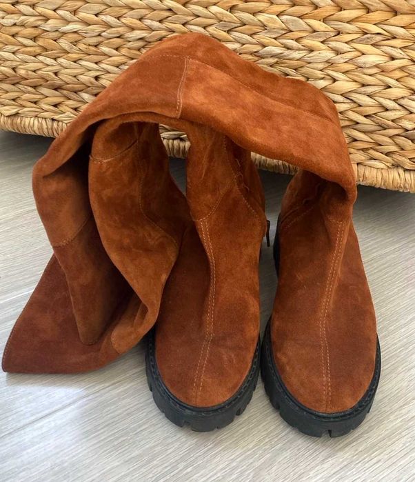 Cizme peste genunchi, piele naturala [purtate o singura data]