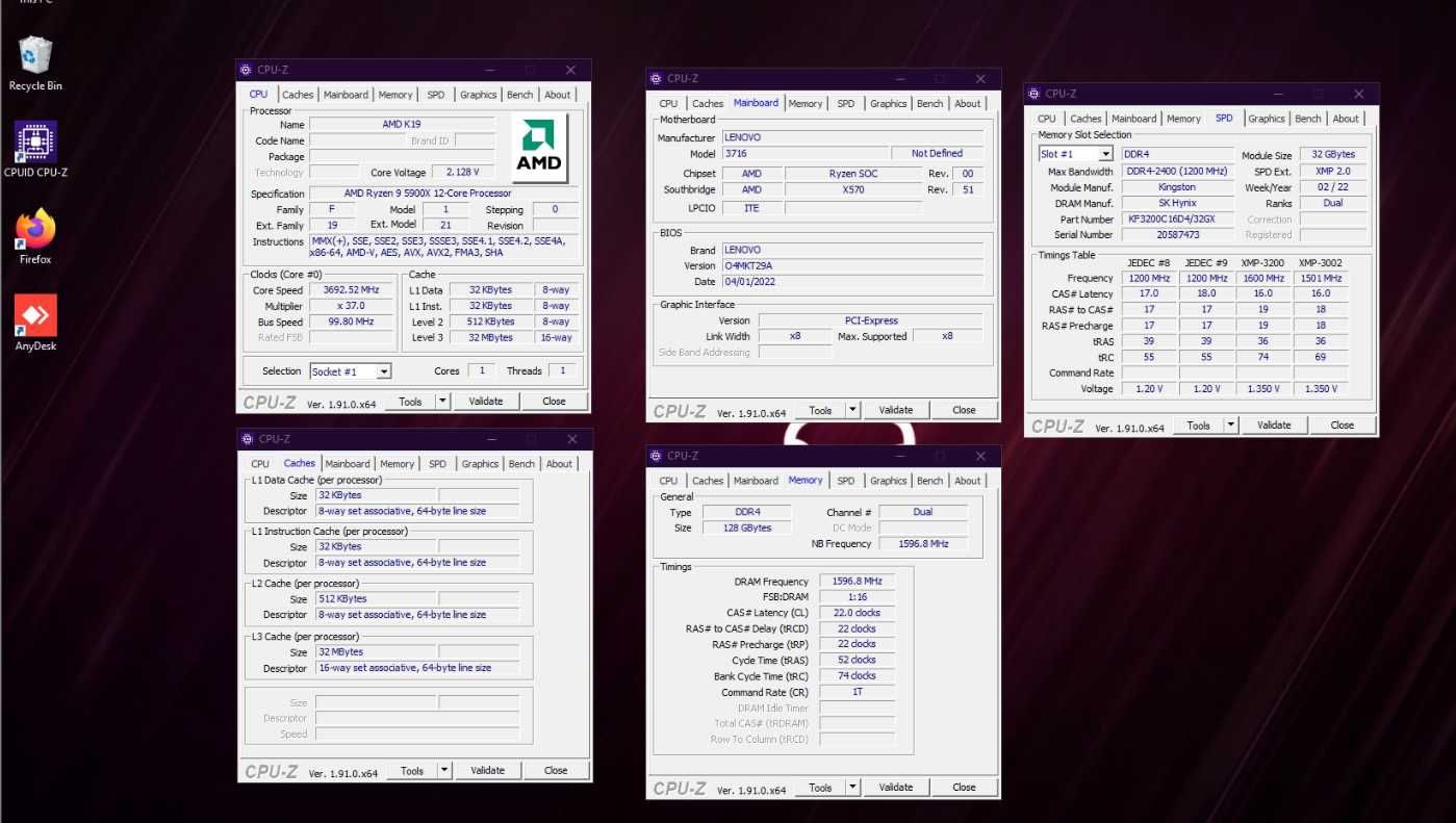 Lenovo Legion Ryzen 9 9500X Kingston FURY Renegade 128GB RAM, 1TB SSD