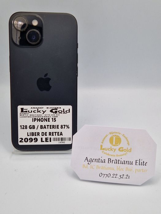 Iphone 15 128 GB baterie 87 cod 18302