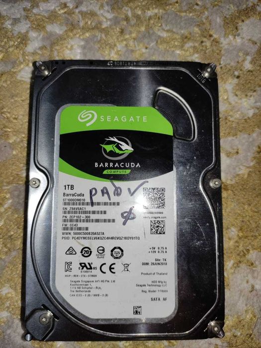 Жёсткий диск Seagate Barracuda ST1000DM010 1TB