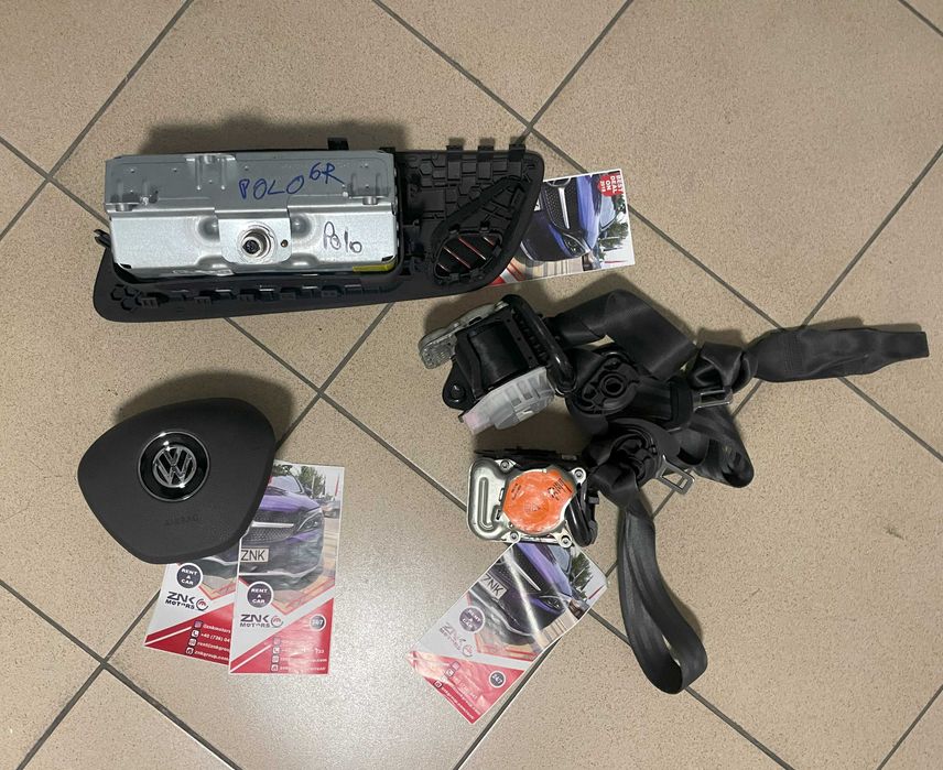 VW Polo 5 V 6R - kit airbag volan - pasager - set centuri de siguranta