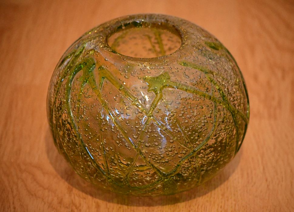 Vaza Glob/Sfera Sticla - Obiect Decorativ Artistic (RARITATE!)
