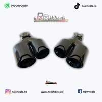 Ornamente BMW G30 G31 tobe Tips Akrapovic black glos sport duble BMW AUDI PORSCHE X5 X6 G30 G20 G05 G06 Mercedes X3 X4 universale auto Mercedes S class E class W222 W212 F30 BMW F10 F11 F32 F15 F16 F12 F13 F01 F02 Porsche panamera porsche cayeene