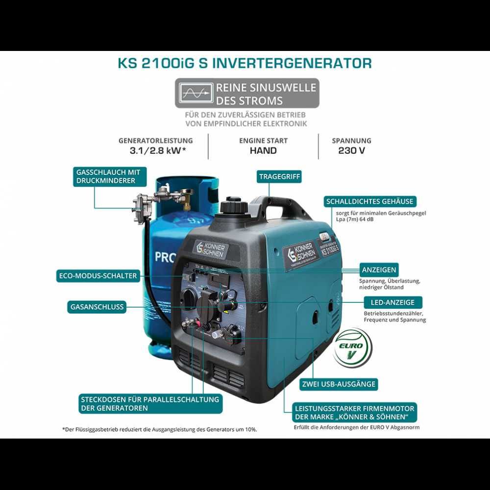 Инверторен бензинов / газов ( LPG ) генератор за ток KS 3100iG S