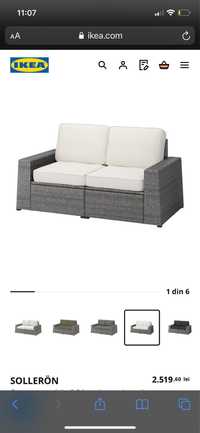 Set canapea 2locuri + 2 fotolii Solleron IKEA NOI