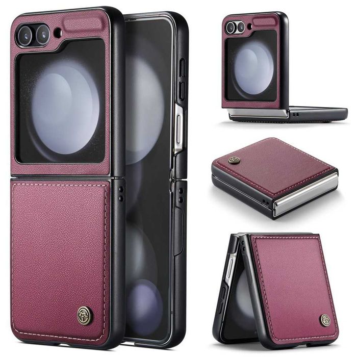 Husa premium lux flip piele+Folie SAMSUNG Galaxy Z Flip7 Flip6 Flip 5