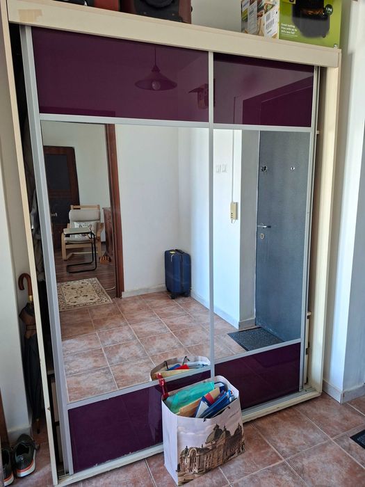 Dressing haine încăpător, 2 compartimente,cu 2 usi  oglinda culisante