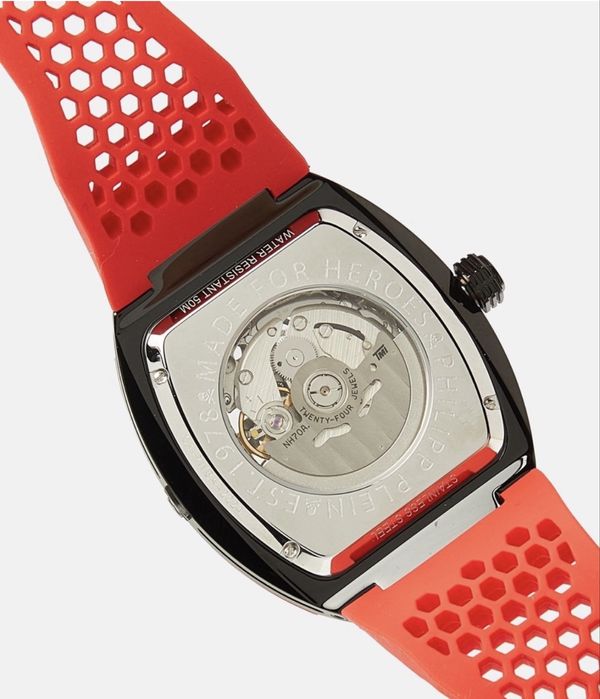 Philipp Plein „The Skeleton Sport Master” (Red Silicone Strap)