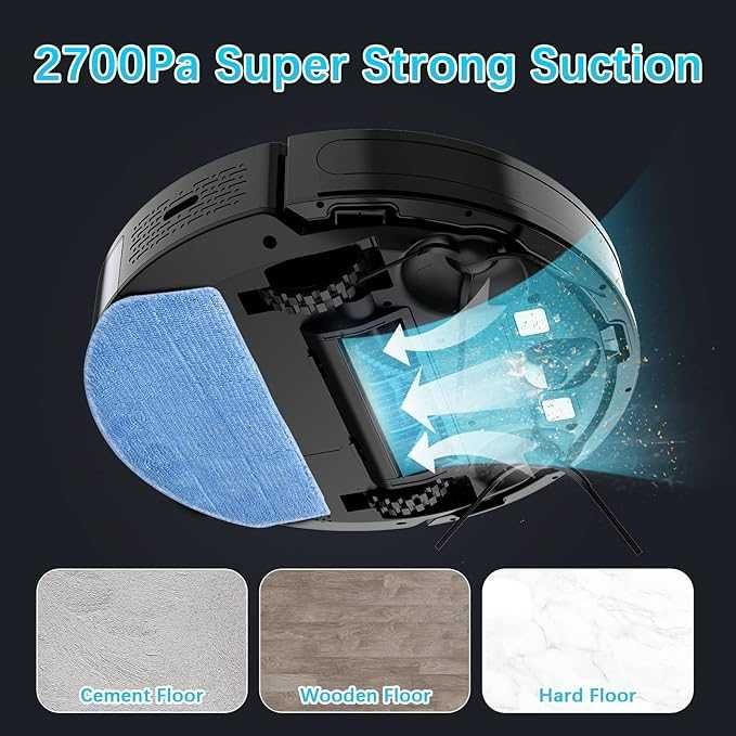 Прахосмукачка-робот Tikom G8000 Pro и Mop, 4500Pa, до 150 мин, App