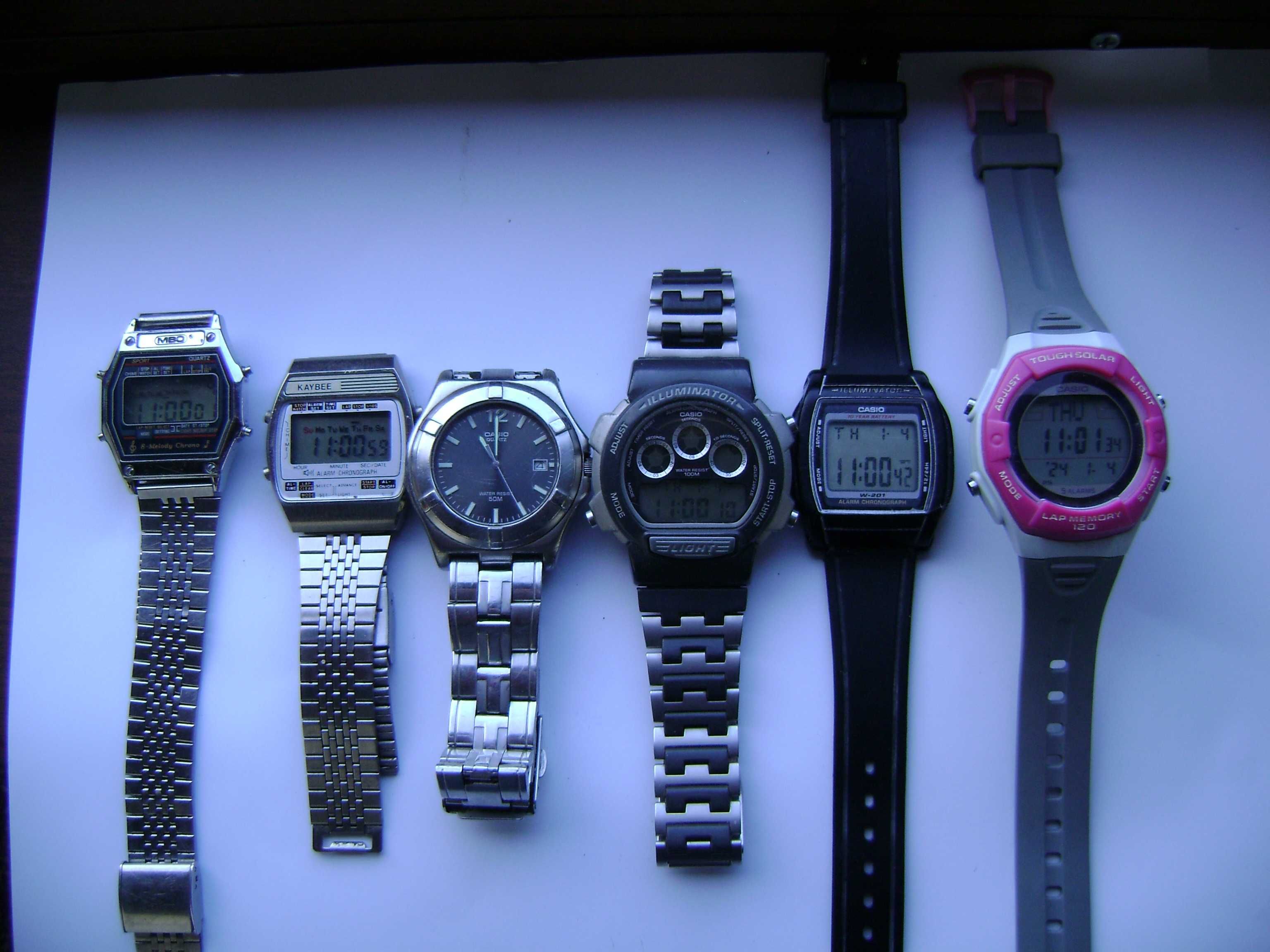 Продавам 6 броя кварцови часовника Casio,MBO,Kaybee