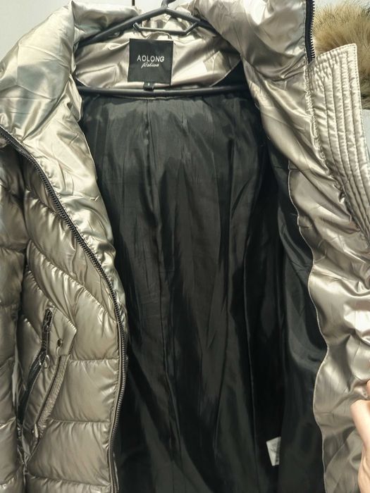 Зимно златисто пухено яке