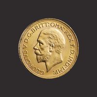 Moneda de aur Sovereign George al V-lea,7,98gr,TVA 0%-PRECOMANDA