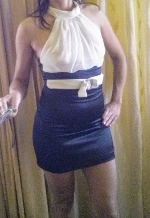Rochie alb cu negru marime S