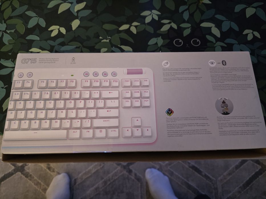 Tastatura wireless Logitech G715, alba, US INTL layout, tactile, RGB