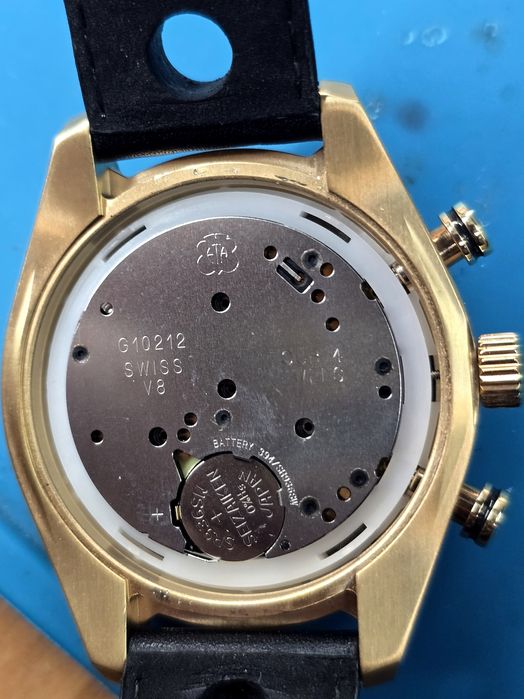 Tissot PRS 516 Chronograph gold 42mm, ETA G10.212 ultima poză