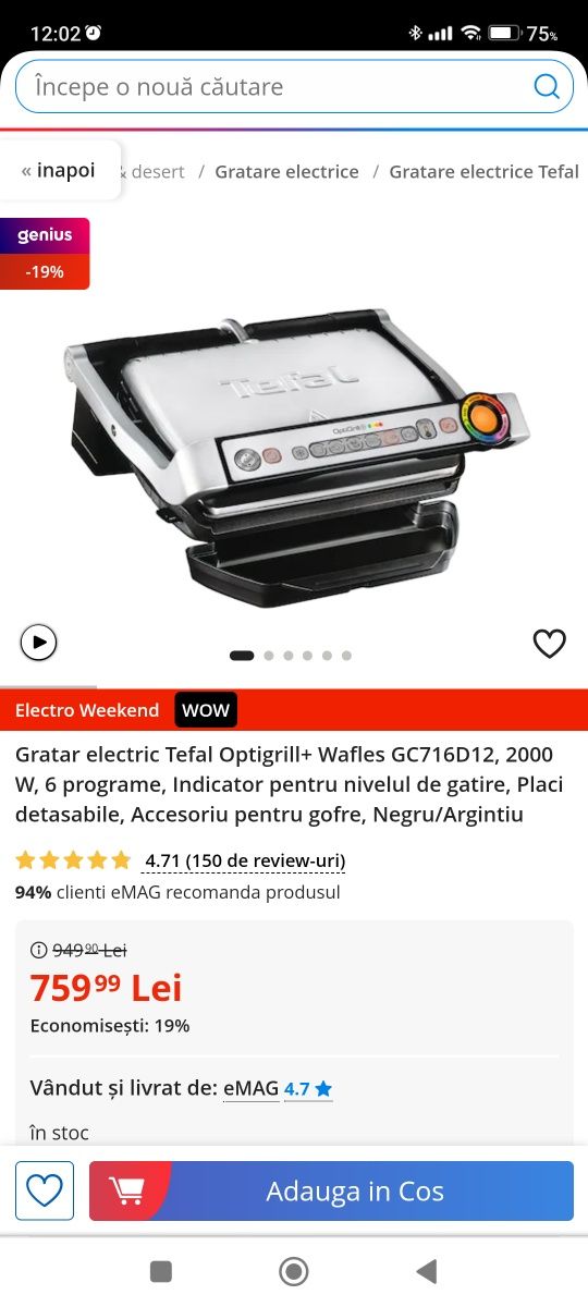 Vând Optigrill + accesoriu waffe