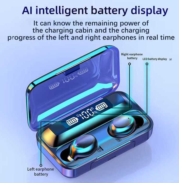 Casti Bluetooth Wireless Stereo, Negre, Rezistente la Apa Waterproof