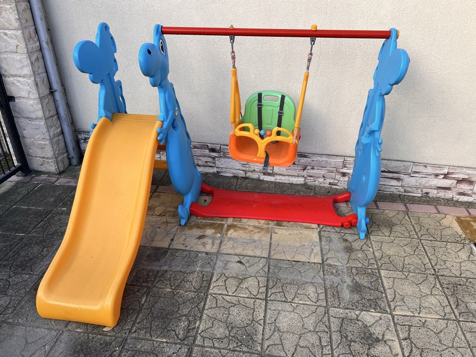 Детска пързалка с люлка Pilsan Dino