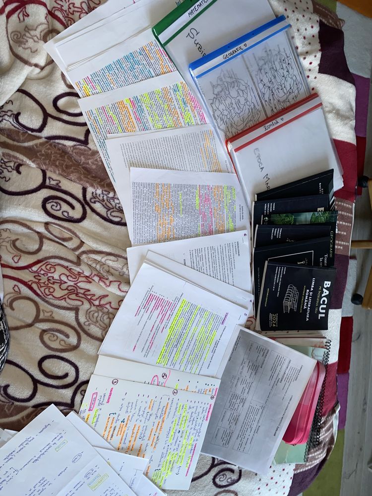 Set complet BAC – Cărți + Portofolii (Română, Matematică, Geografie)