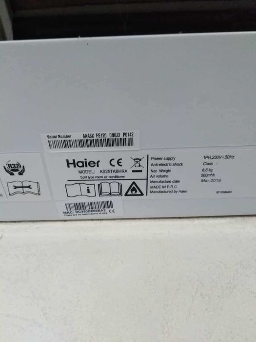 Климатик Haier 12ка. Използван 2 години. Перфектен.