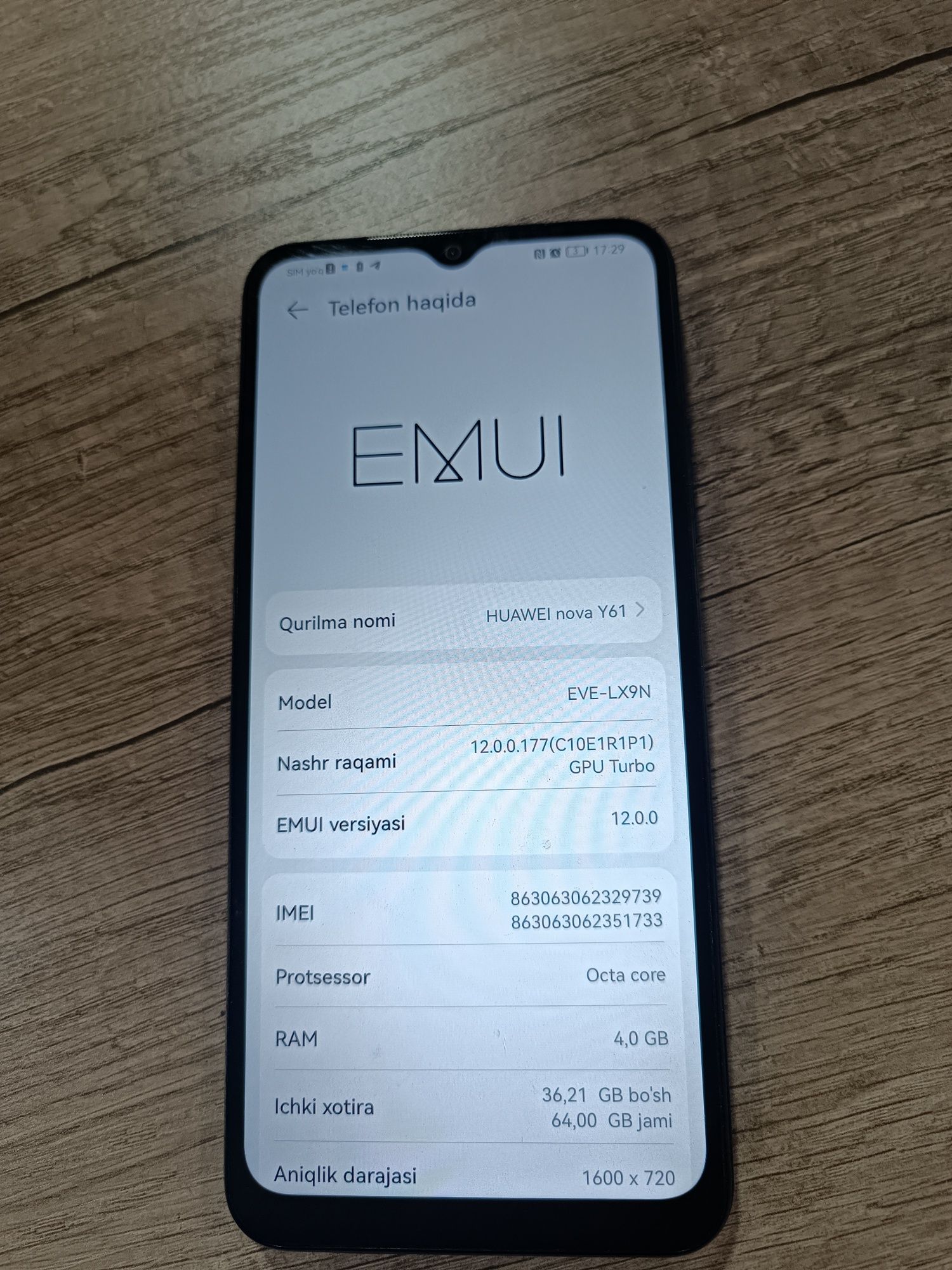 HUAWEI nova Y61 4/64