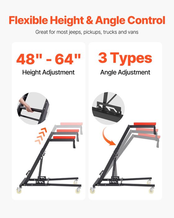 Creeper Auto,Capacitate 181kg,4 Roti Pivotante,1079-1645mm