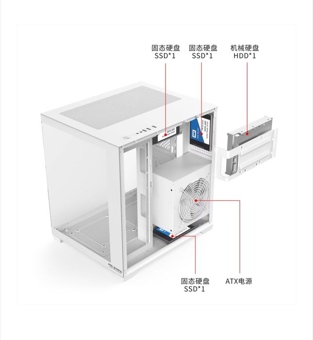 Carcasa Pro Gaming Ambra White, Cube Tower, M-ATX, fara sursa, 5x ARGB