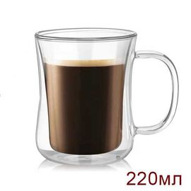 Термоустойчиви чаши с двойно дъно за кафе чай капучино чаша 220 мл