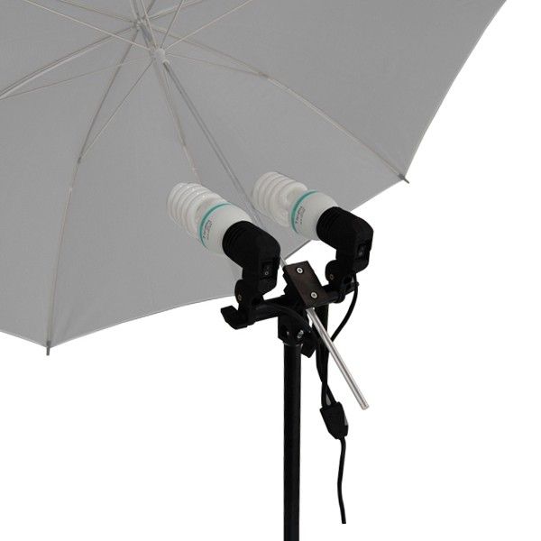 Kit lumini videochat cu 2 becuri si umbrela tip softbox difuzie 83cm