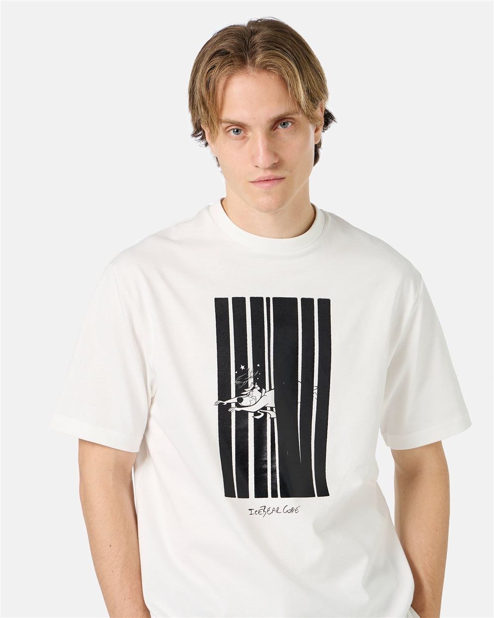 Мъжка тениска Iceberg Code Print Cotton T-shirt размер S