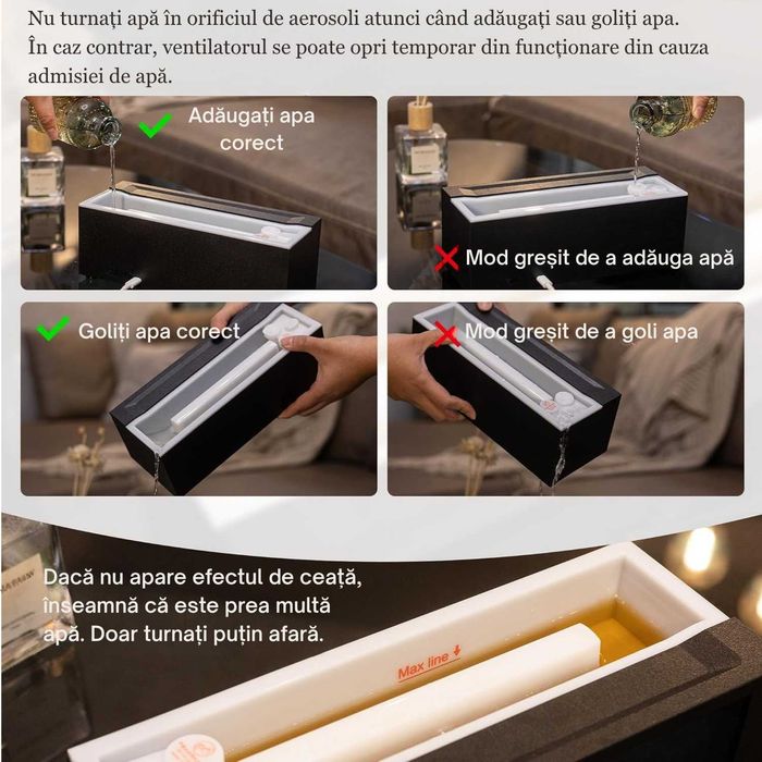 Umidificator Aer cu Efect de Flacara de Tip Semineu