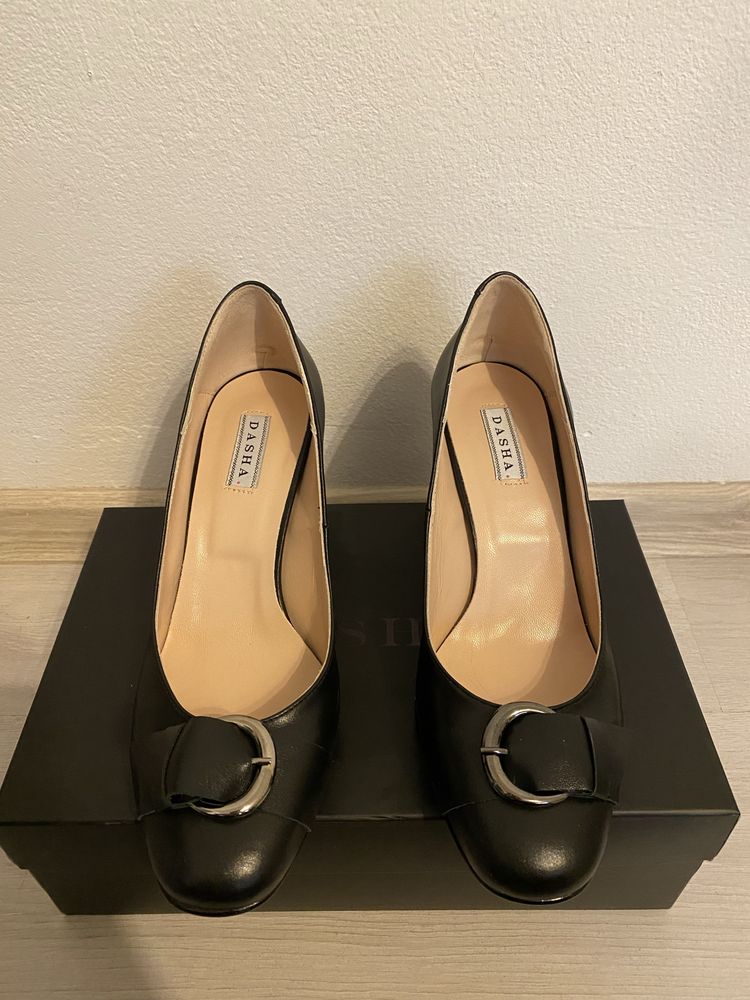 Pantofi dama Dasha, negri, marime 40, cu toc