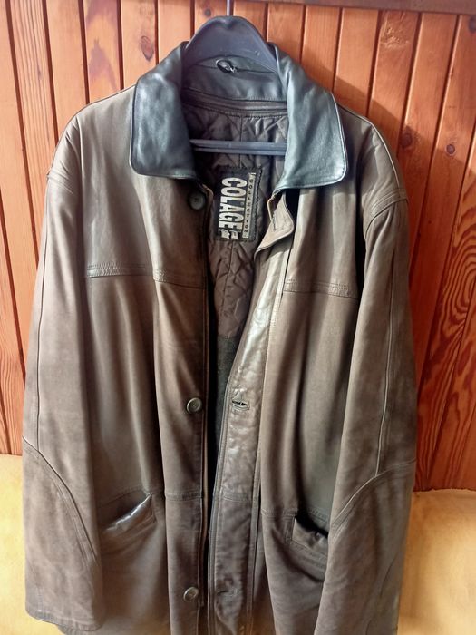 Зимно мъжко кожено палто