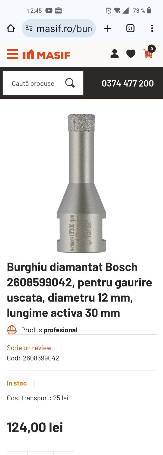 Carota Diamantata Bosch prindere pe Flex