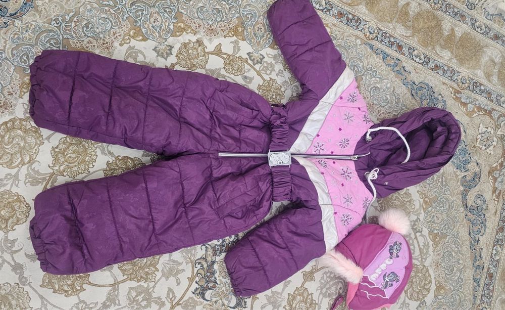 Комбинезон на 1,5 года зима шапка в подарок