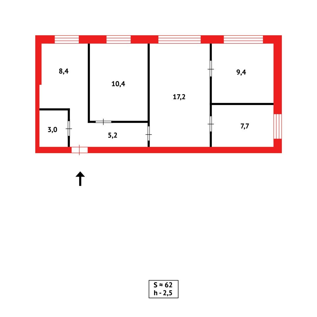 4-ком кв-ра, смежно-раздельная планировка, 1-этаж, 2-мкр-н, г.Абай