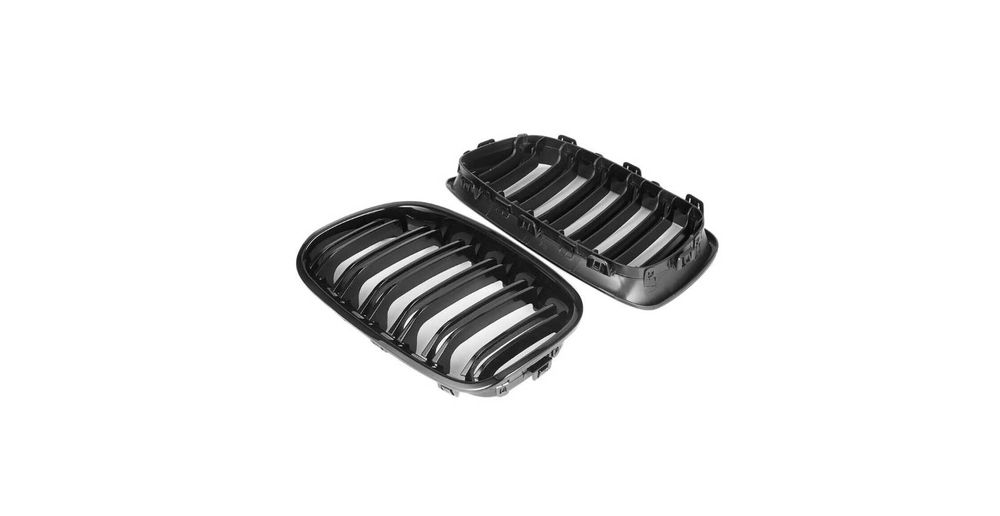 Set 2 grile duble, negru lucios, M Design pentru BMW F20 Nonfacelift
