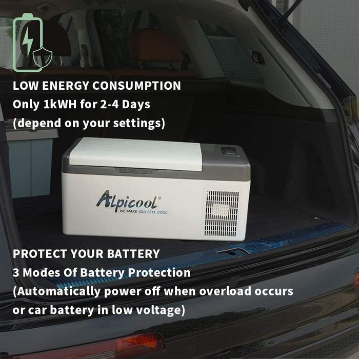 Frigider portabil Alpicool C15–15L, Congelator și răcitor auto 12V/24V