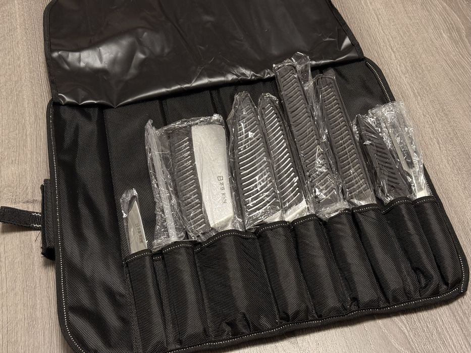 Set Profesional 9 Cuțite Bucătărie Ross Henery + Geantă Transport