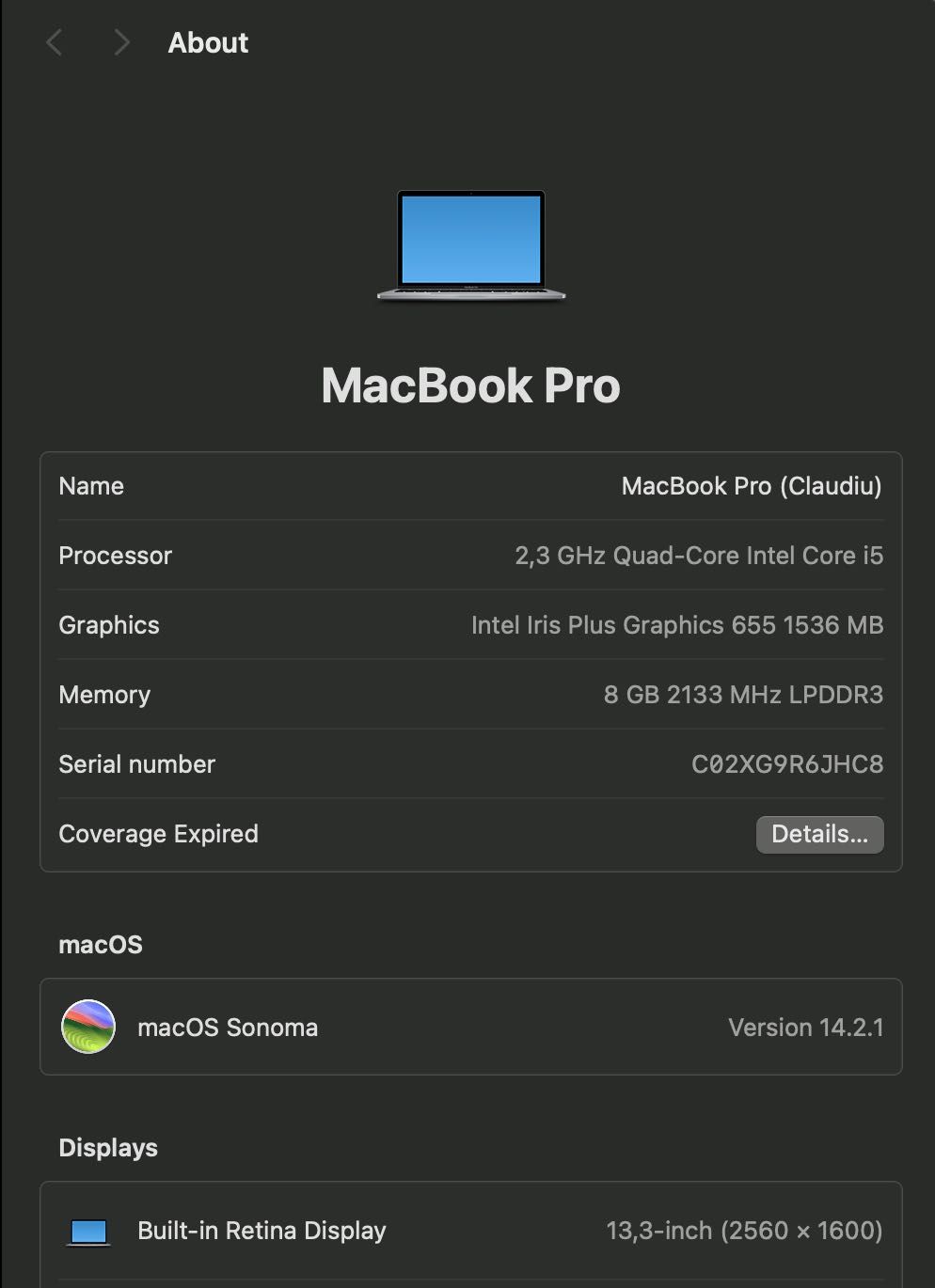 MacBook Pro 13 inch 2018 Touch Bar, 4 Thunderbolt 3 ports