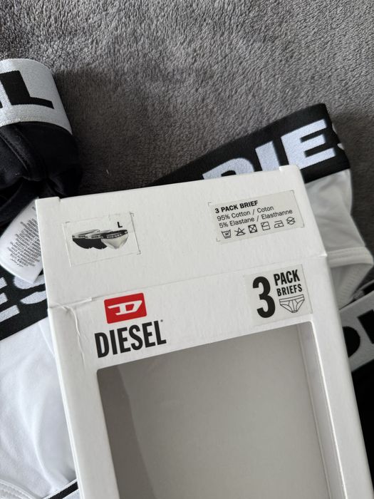 Diesel set 3 chiloti alb-negru marimea L noi originali